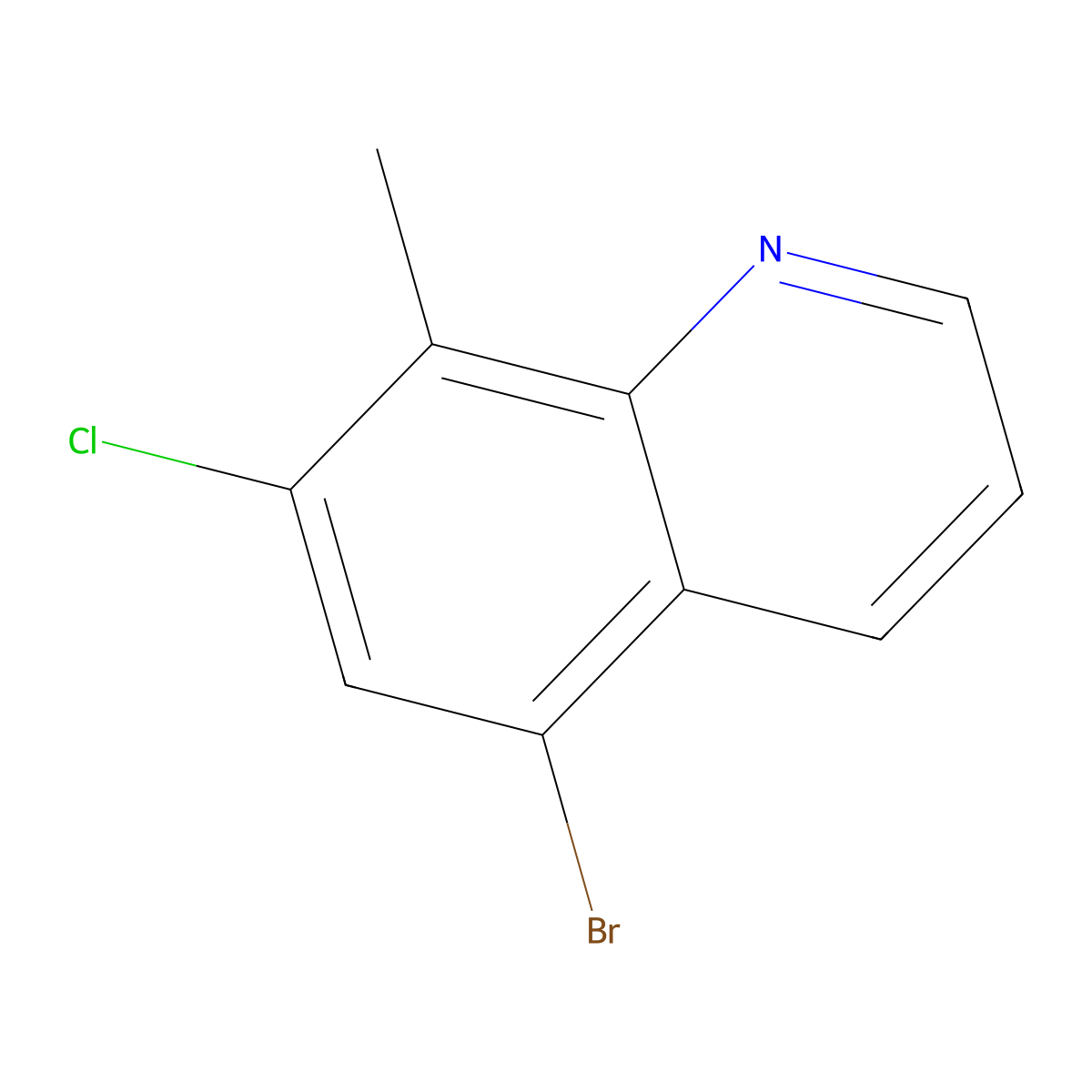 5-Bromo-7-chloro-8-methylquinoline molecular structure, CAS 120287-31-2