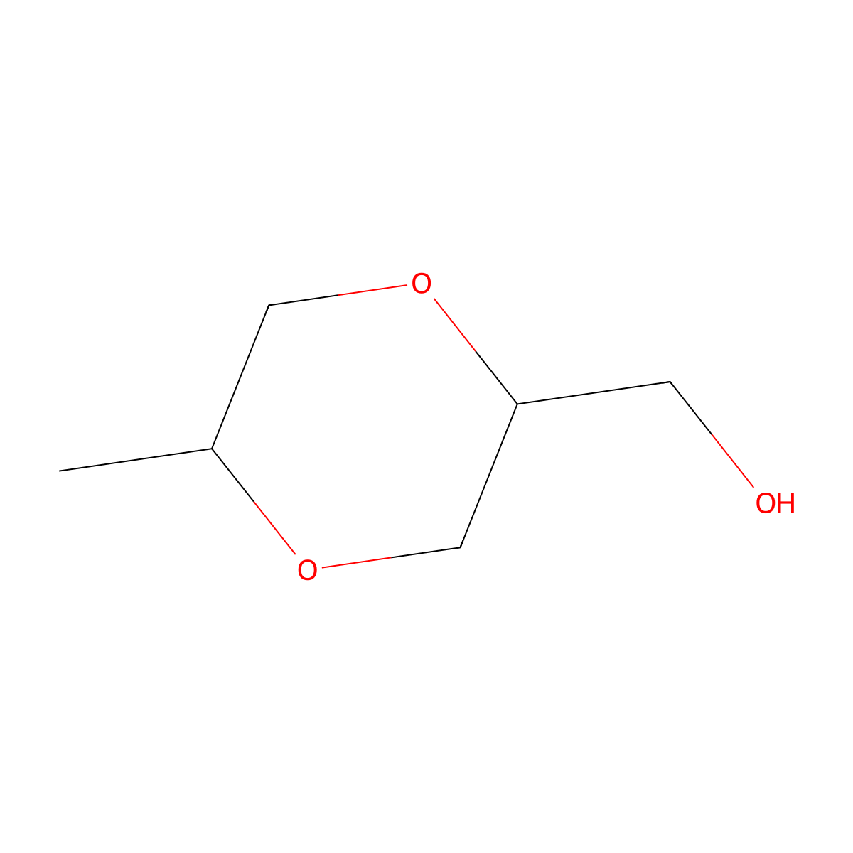 rac-[(2R,5S)-5-methyl-1,4-dioxan-2-yl]methanol molecular structure, CAS 1202882-89-0