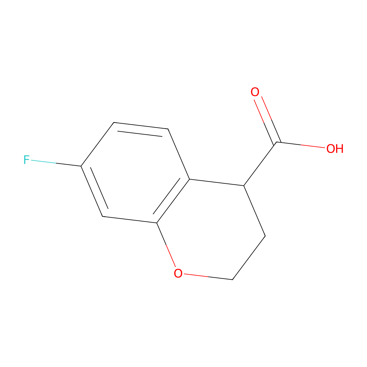 7-fluoro-3,4-dihydro-2H-chromene-4-carboxylic acid molecular structure, CAS 1202889-73-3
