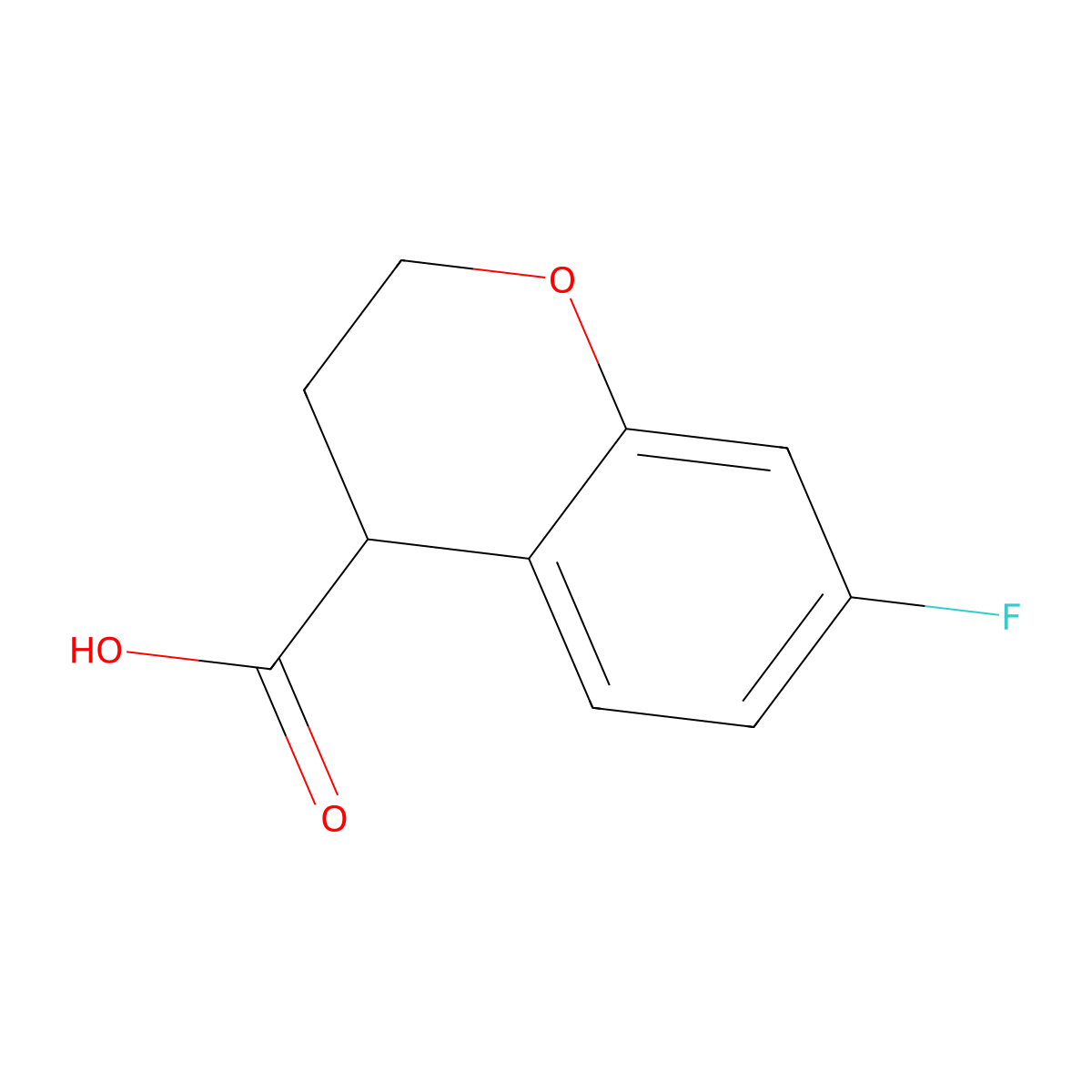 7-fluoro-3,4-dihydro-2H-chromene-4-carboxylic acid molecular structure, CAS 1202889-73-3