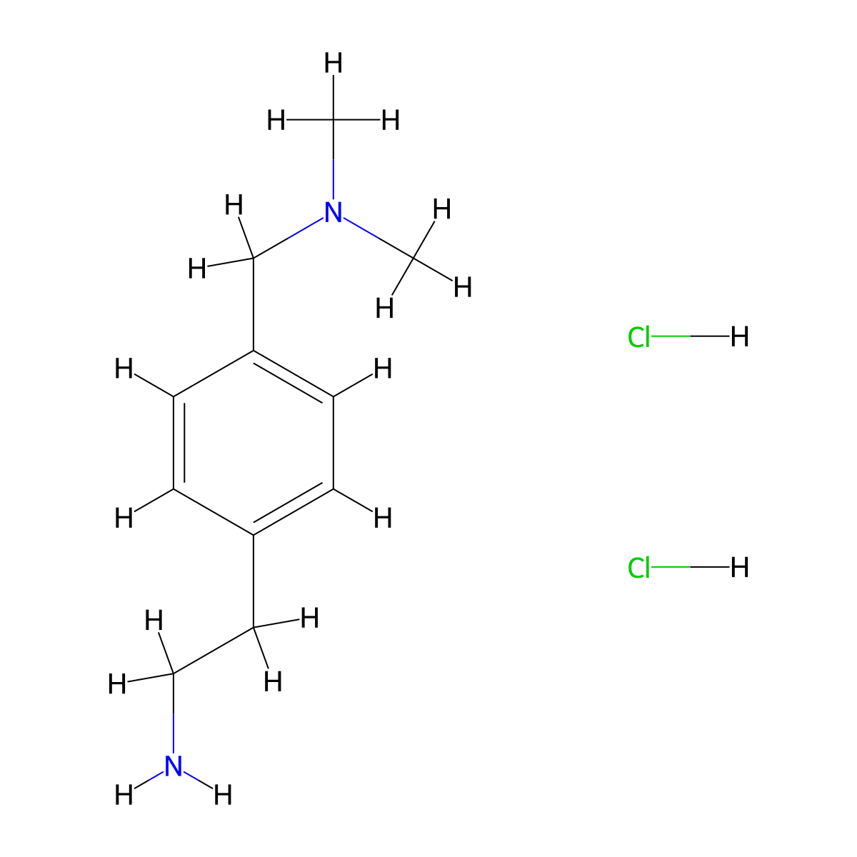 [4-(2-Aminoethyl)benzyl]dimethylamine dihydrochloride molecular structure, CAS 1202890-08-1