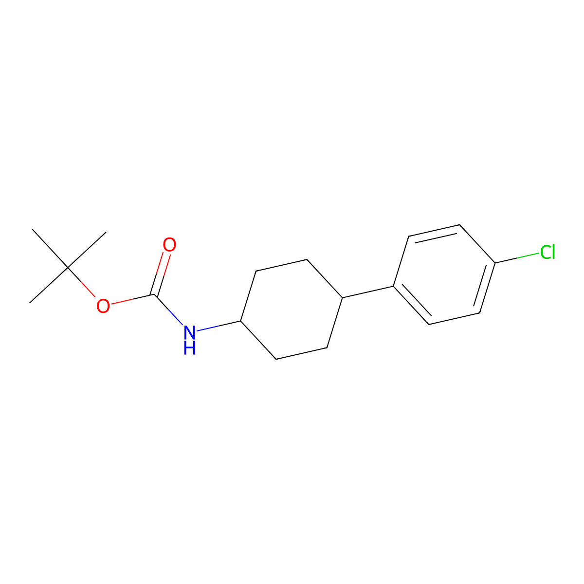 [4-(4-Chloro-phenyl)-cyclohexyl]-carbamic acid tert-butyl ester molecular structure, CAS 1202890-79-6