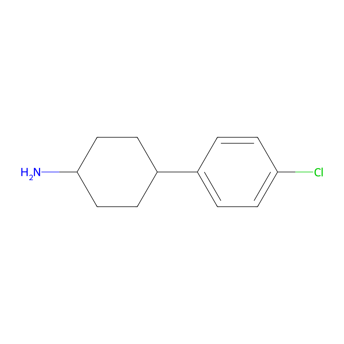 4-(4-Chlorophenyl)cyclohexan-1-amine molecular structure, CAS 1202890-80-9
