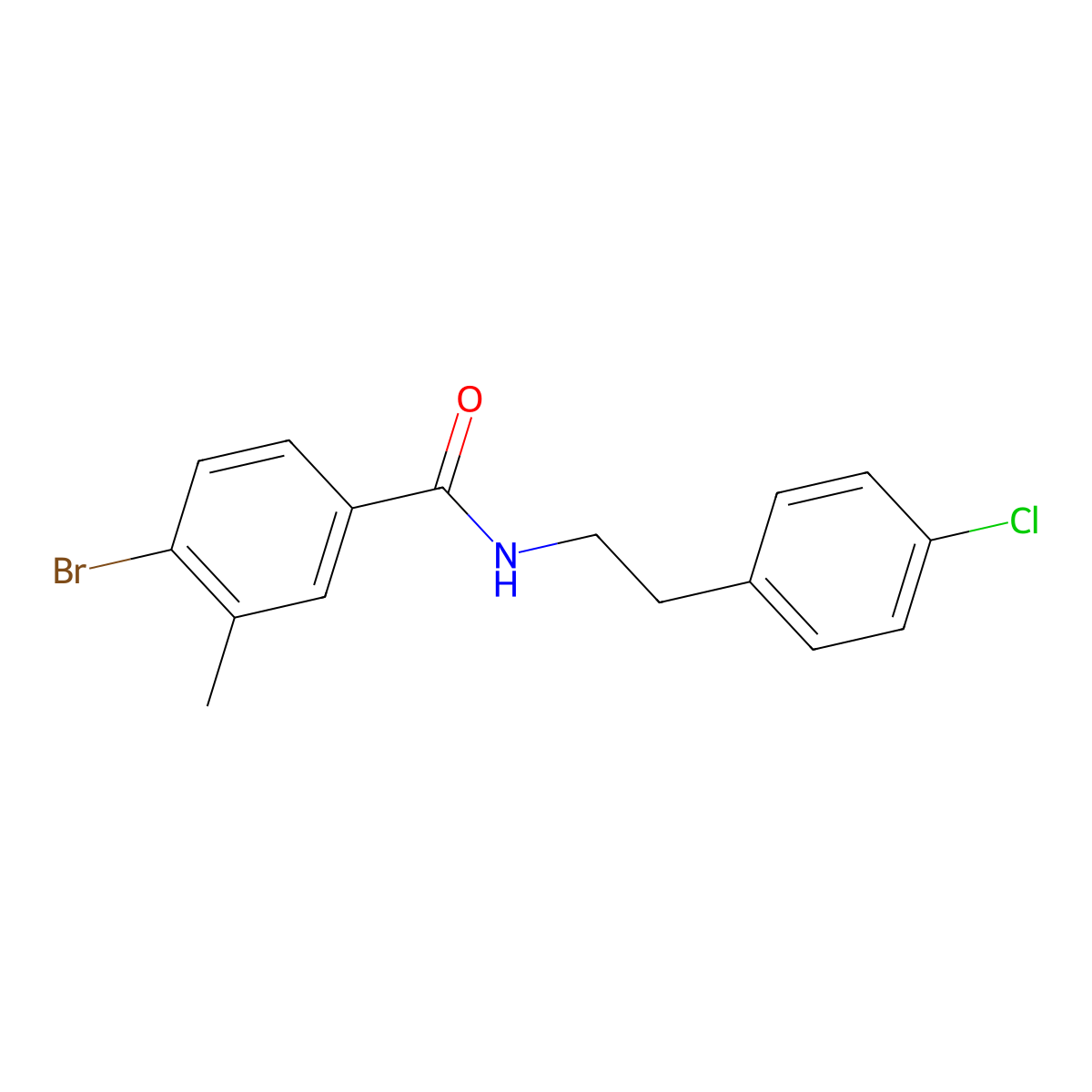 4-bromo-N-(4-chlorophenethyl)-3-methylbenzamide molecular structure, CAS 1202890-87-6