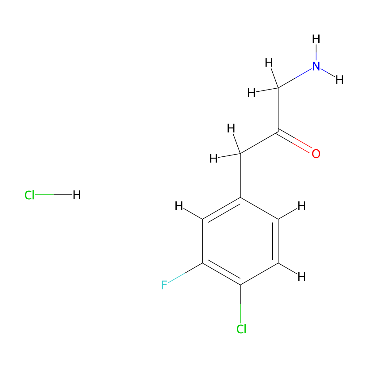 1-Amino-3-(4-chloro-3-fluorophenyl)propan-2-one hydrochloride molecular structure, CAS 1202897-25-3