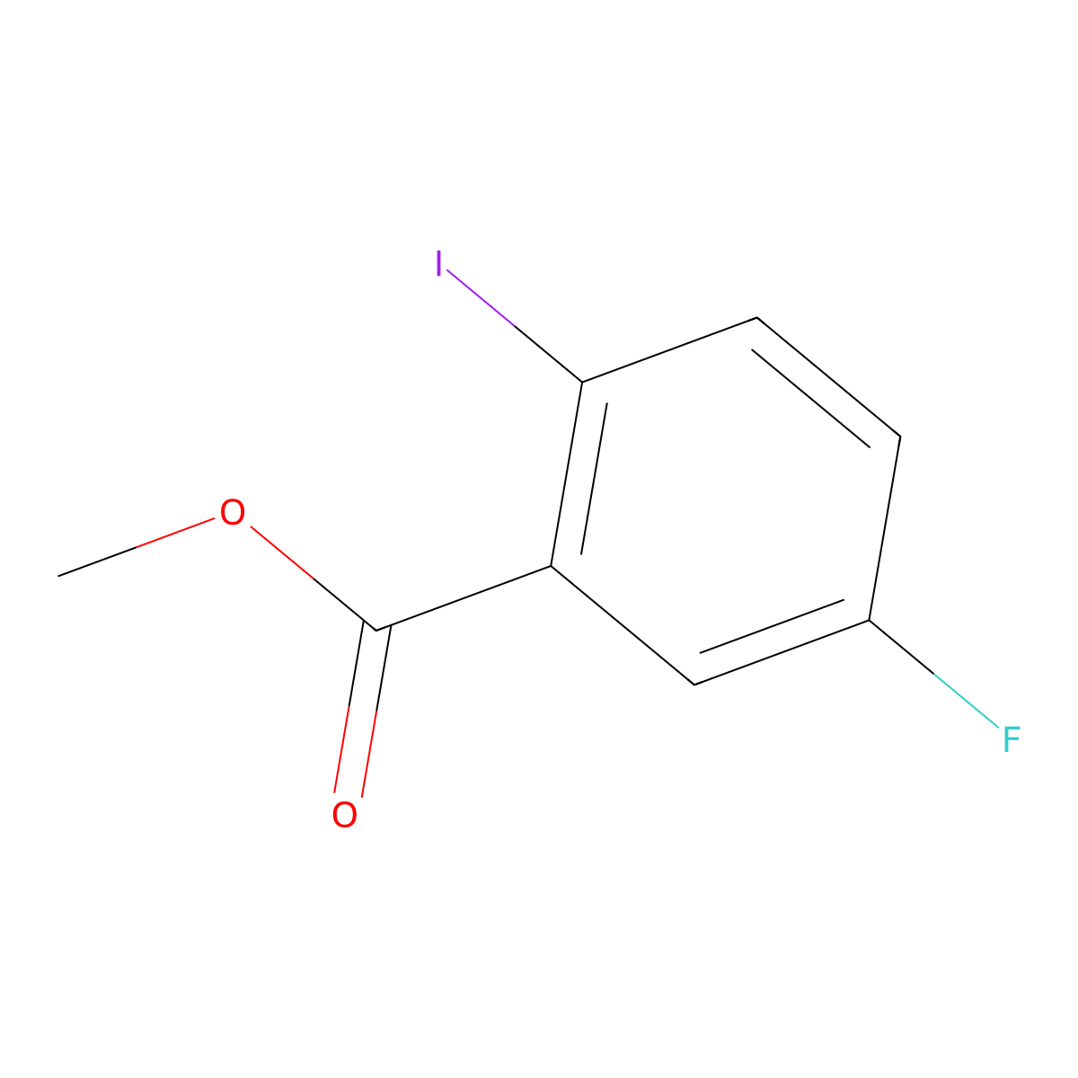 Methyl 5-fluoro-2-iodobenzoate molecular structure, CAS 1202897-48-0