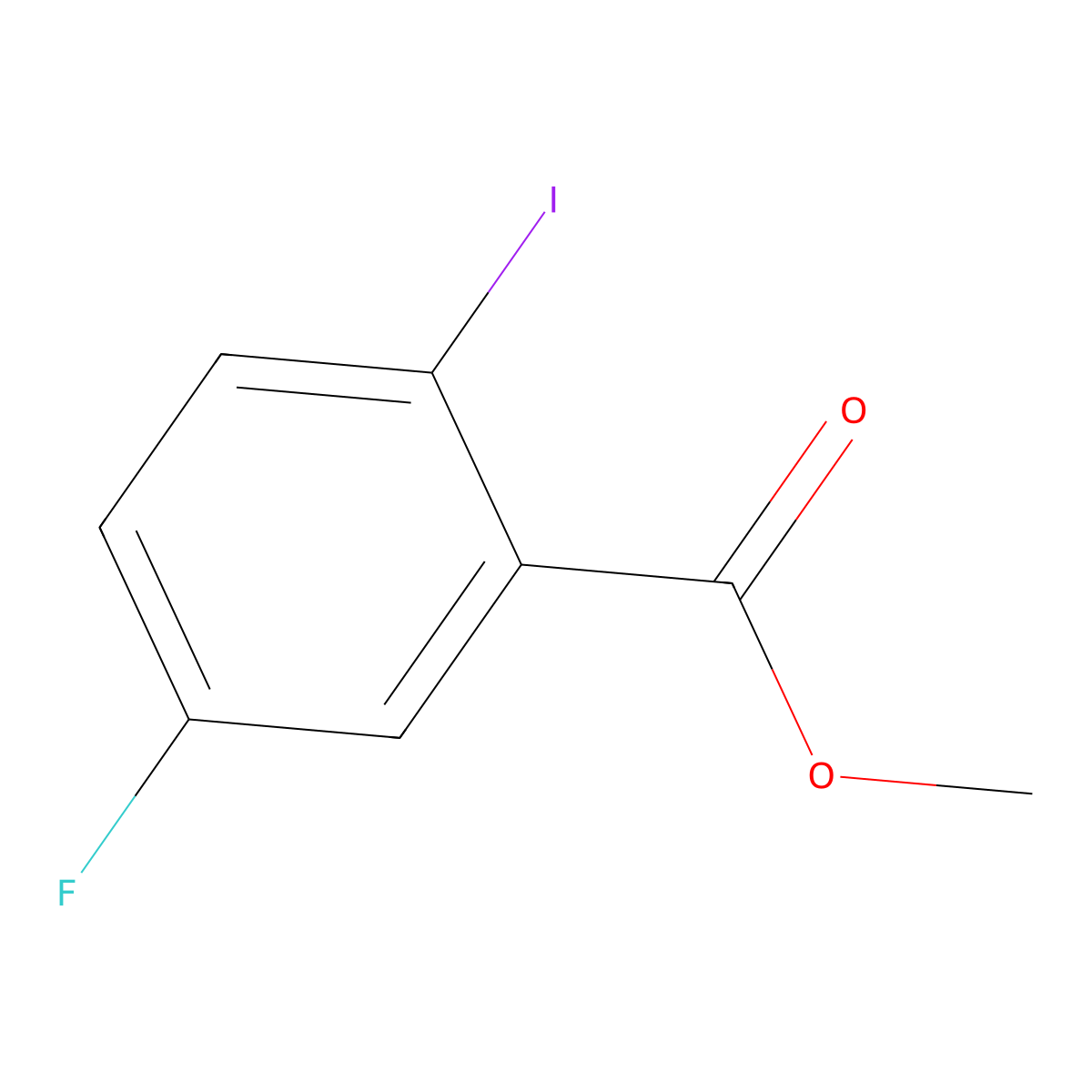Methyl 5-fluoro-2-iodobenzoate molecular structure, CAS 1202897-48-0