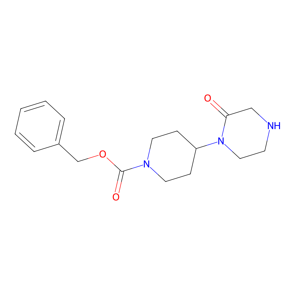 Benzyl 4-(2-oxopiperazin-1-yl)piperidine-1-carboxylate molecular structure, CAS 1202899-29-3
