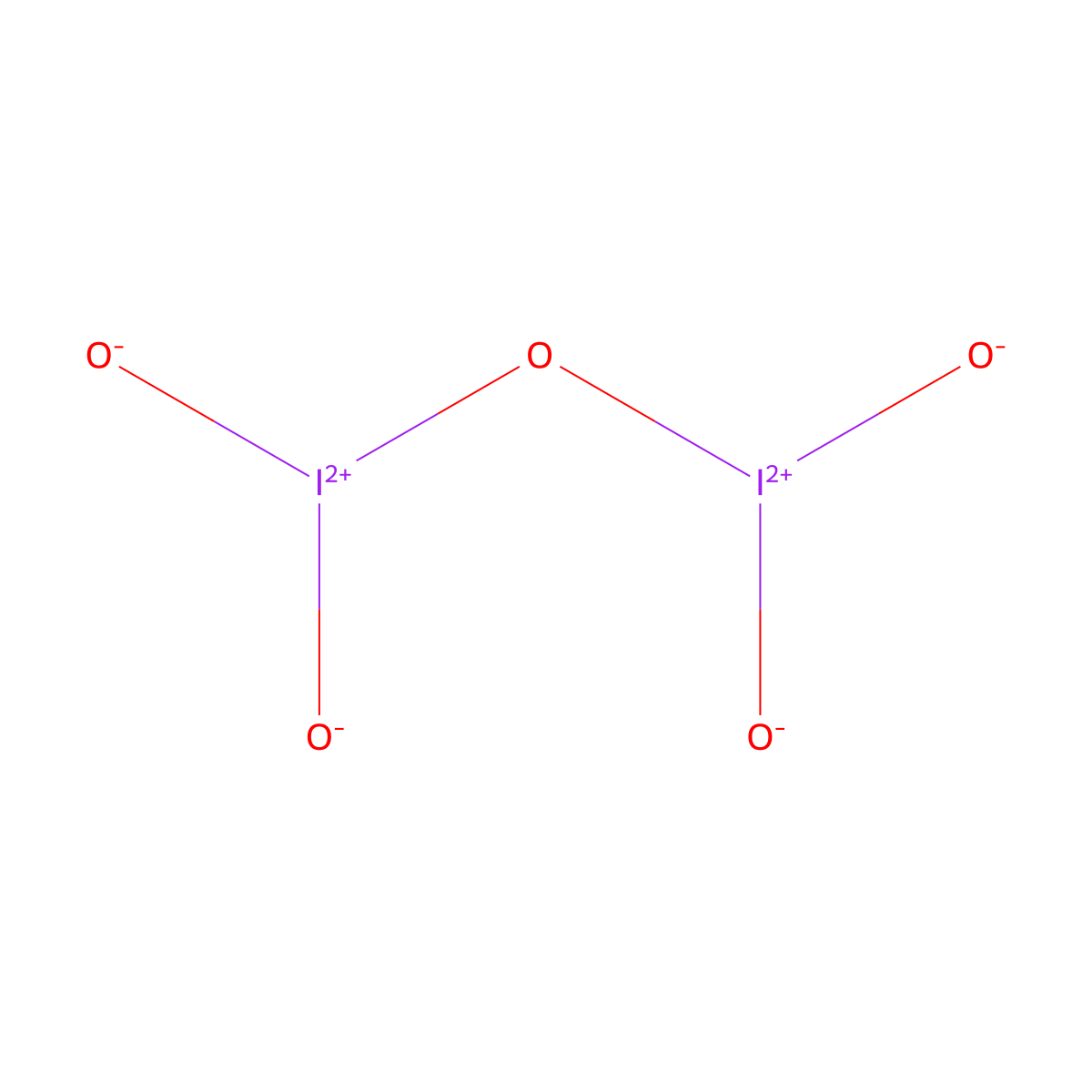 Iodine pentoxide molecular structure, CAS 12029-98-0