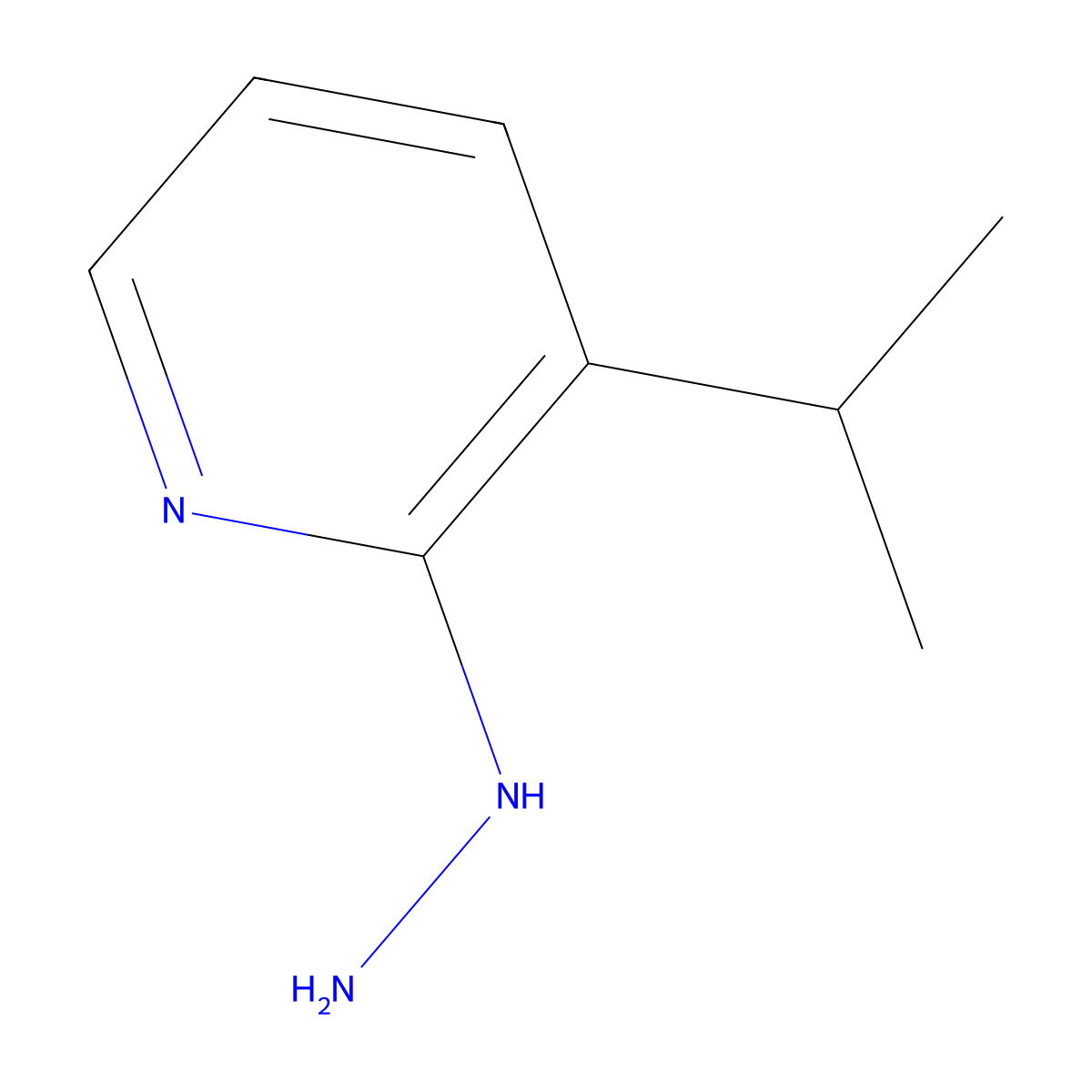 2-Hydrazinyl-3-isopropylpyridine molecular structure, CAS 1202940-77-9