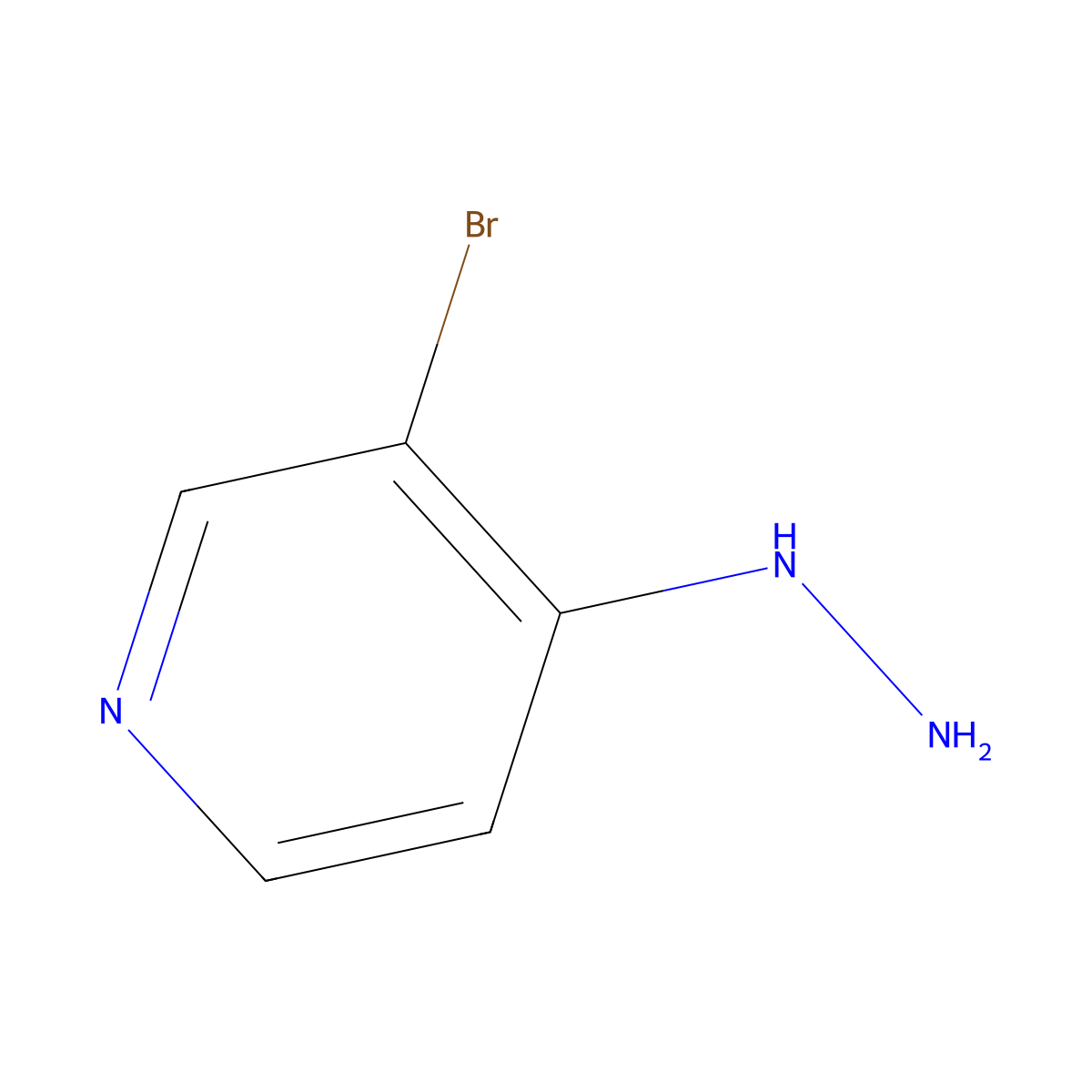 3-Bromo-4-hydrazinylpyridine molecular structure, CAS 1202941-04-5