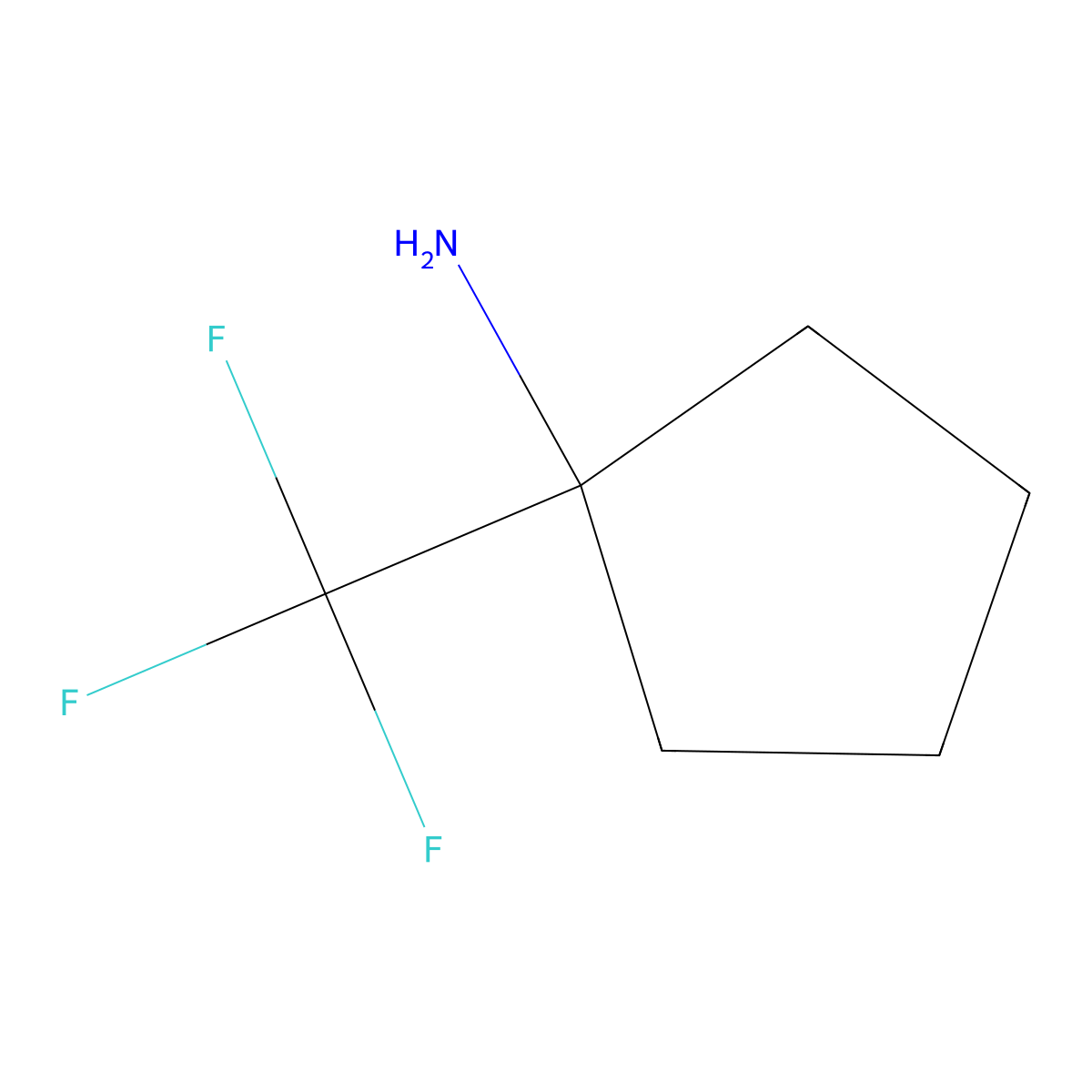 1-(Trifluoromethyl)cyclopentan-1-amine molecular structure, CAS 1202965-57-8