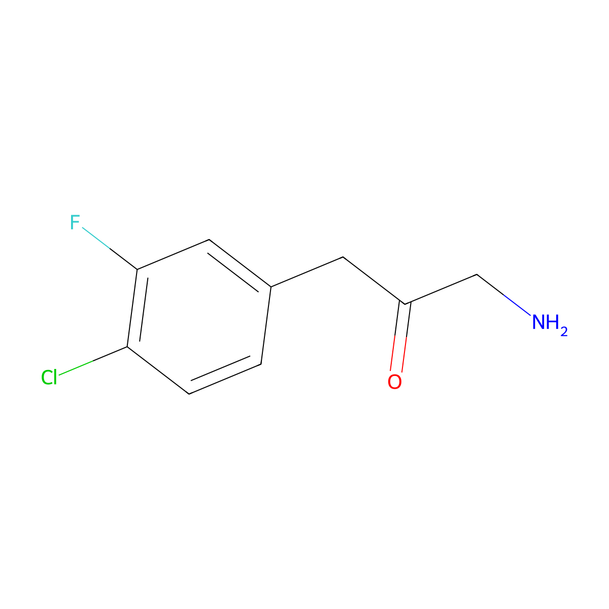 1-Amino-3-(4-chloro-3-fluorophenyl)propan-2-one molecular structure, CAS 1202967-53-0