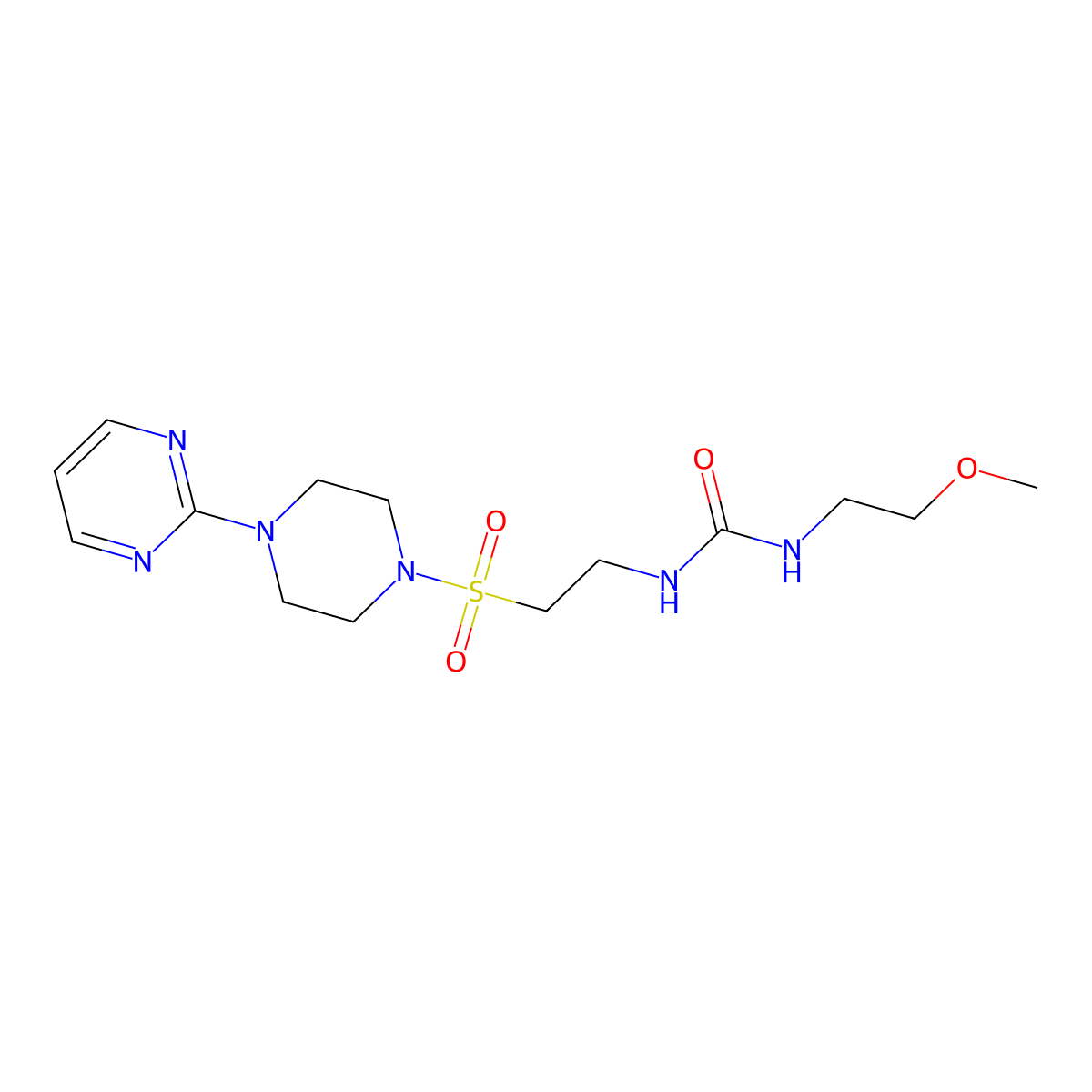 1-(2-Methoxyethyl)-3-(2-((4-(pyrimidin-2-yl)piperazin-1-yl)sulfonyl)ethyl)urea molecular structure, CAS 1202970-71-5