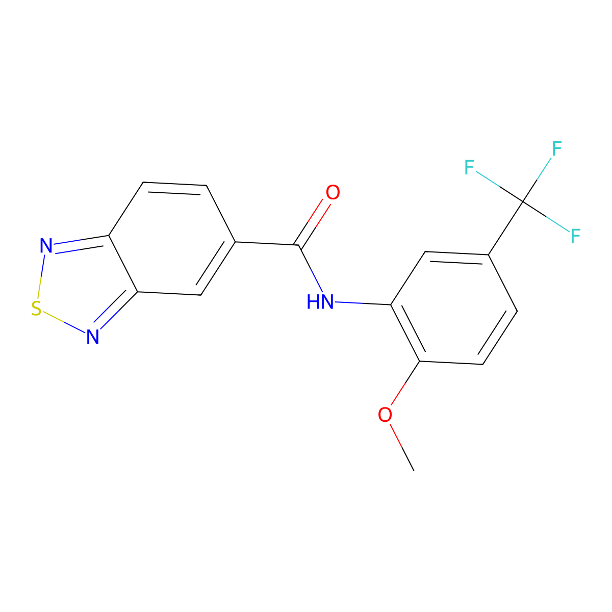 N-(2-methoxy-5-(trifluoromethyl)phenyl)benzo[c][1,2,5]thiadiazole-5-carboxamide molecular structure, CAS 1202971-17-2