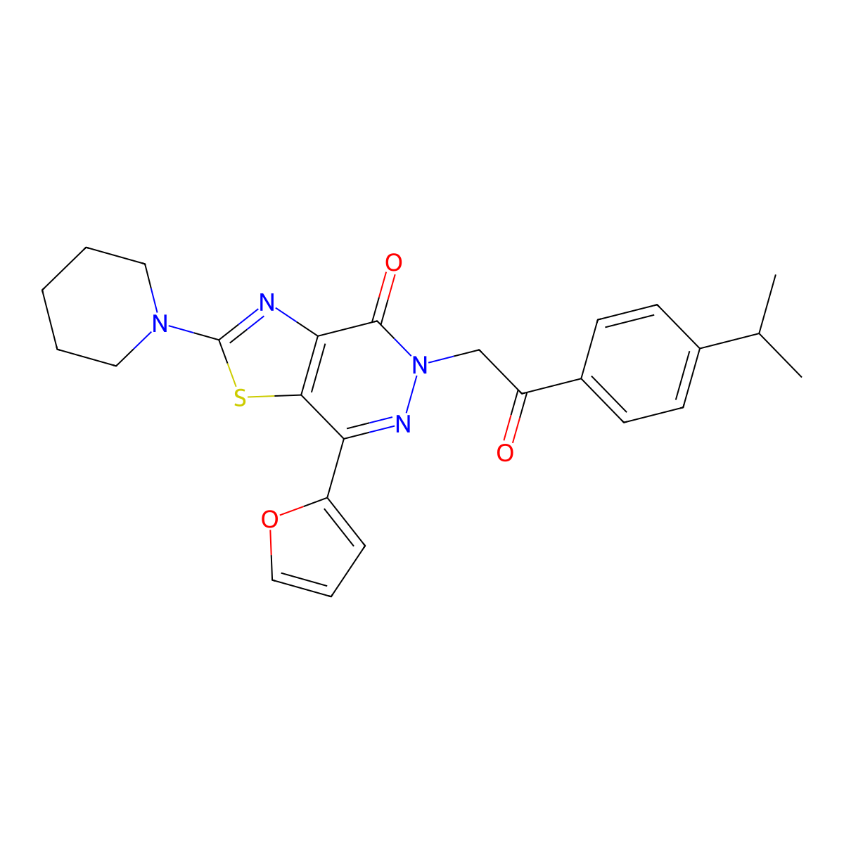 7-(furan-2-yl)-5-(2-(4-isopropylphenyl)-2-oxoethyl)-2-(piperidin-1-yl)thiazolo[4,5-d]pyridazin-4(5H)-one molecular structure, CAS 1202971-62-7