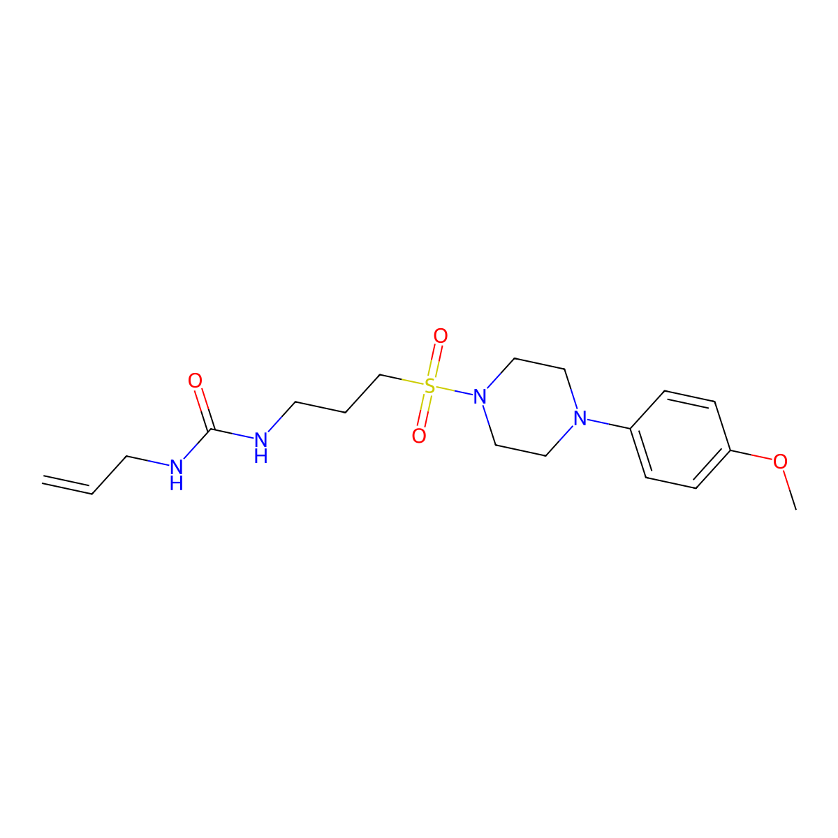 1-Allyl-3-(3-((4-(4-methoxyphenyl)piperazin-1-yl)sulfonyl)propyl)urea molecular structure, CAS 1202972-19-7