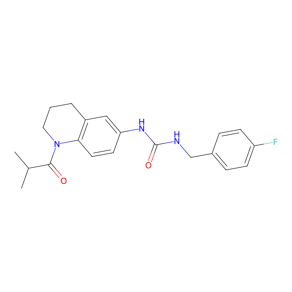 1-(4-Fluorobenzyl)-3-(1-isobutyryl-1,2,3,4-tetrahydroquinolin-6-yl)urea molecular structure, CAS 1202974-17-1