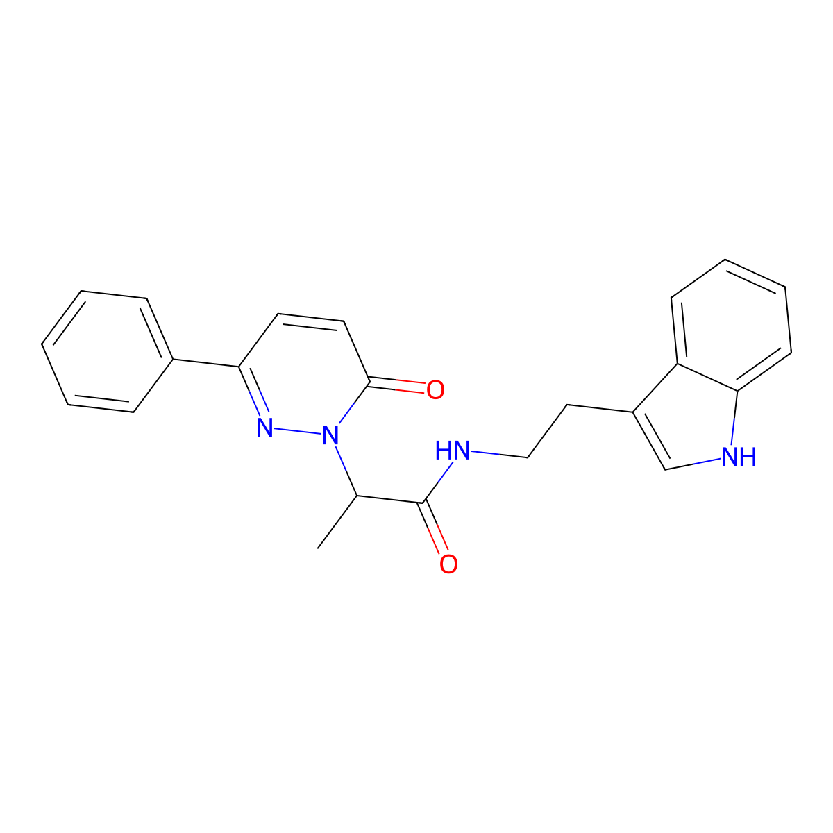 N-(2-(1H-indol-3-yl)ethyl)-2-(6-oxo-3-phenylpyridazin-1(6H)-yl)propanamide molecular structure, CAS 1202974-23-9