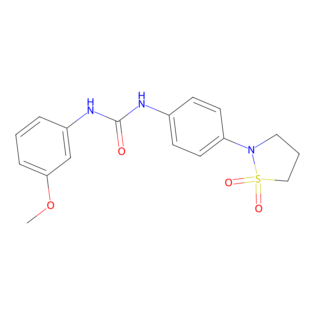 1-(4-(1,1-Dioxidoisothiazolidin-2-yl)phenyl)-3-(3-methoxyphenyl)urea molecular structure, CAS 1202974-70-6