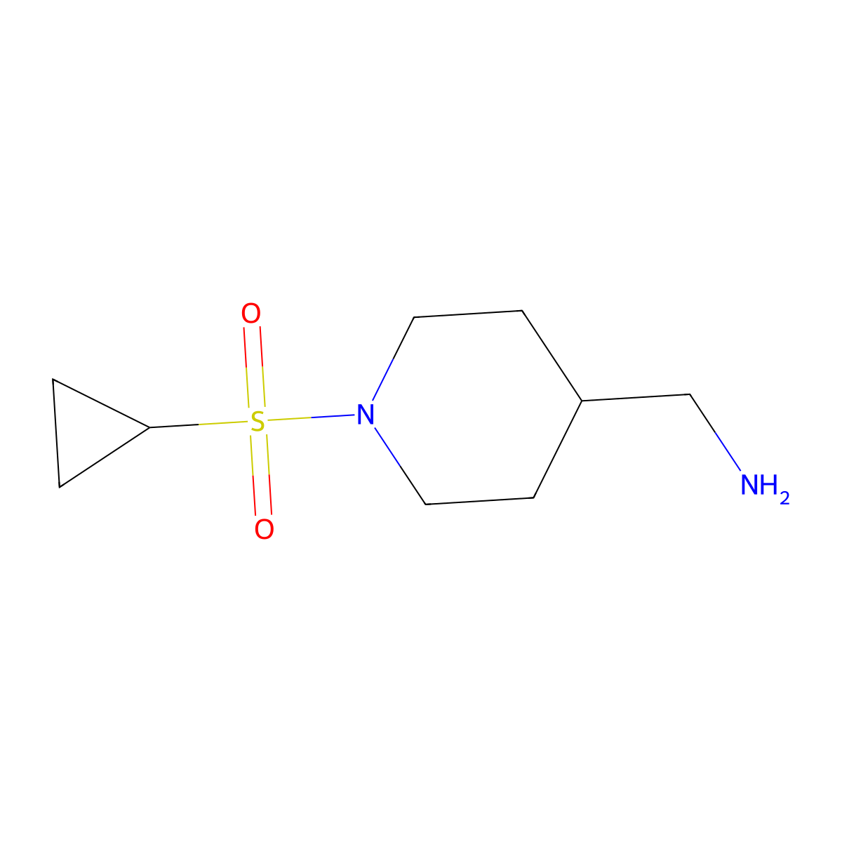 {[1-(Cyclopropylsulfonyl)piperidin-4-yl]methyl}amine molecular structure, CAS 1202975-17-4
