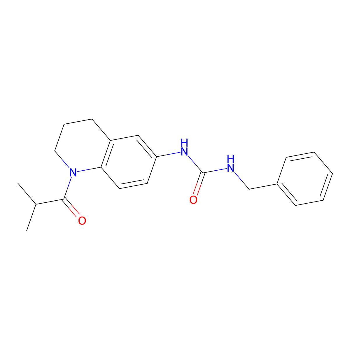 1-Benzyl-3-(1-isobutyryl-1,2,3,4-tetrahydroquinolin-6-yl)urea molecular structure, CAS 1202975-31-2