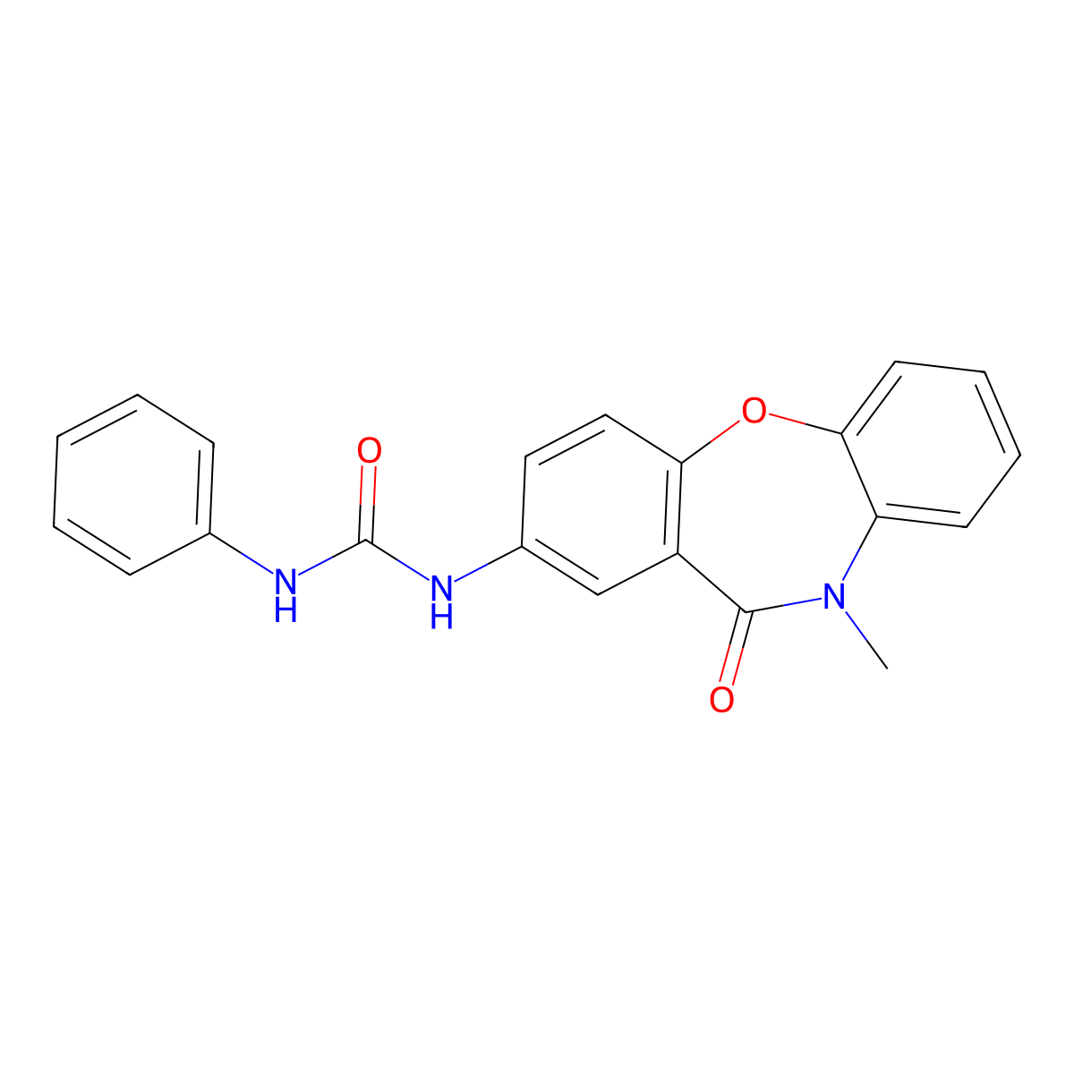 3-{9-Methyl-10-oxo-2-oxa-9-azatricyclo[9.4.0.0^{3,8}]pentadeca-1(11),3(8),4,6,12,14-hexaen-13-yl}-1-phenylurea molecular structure, CAS 1202976-44-0
