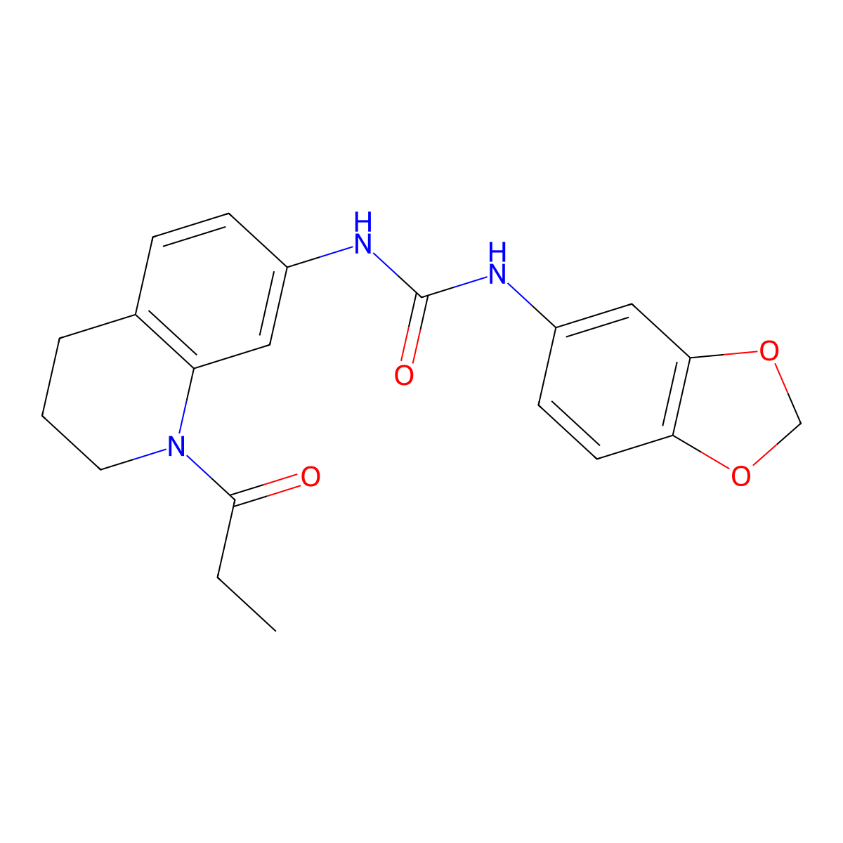 1-(Benzo[d][1,3]dioxol-5-yl)-3-(1-propionyl-1,2,3,4-tetrahydroquinolin-7-yl)urea molecular structure, CAS 1202978-13-9