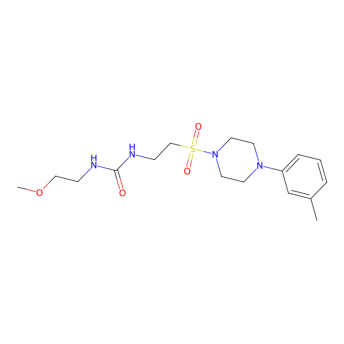 1-(2-Methoxyethyl)-3-(2-((4-(m-tolyl)piperazin-1-yl)sulfonyl)ethyl)urea molecular structure, CAS 1202978-55-9