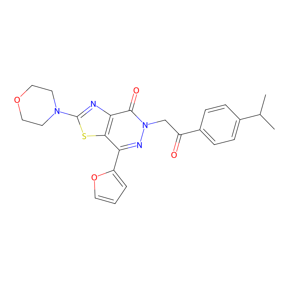 7-(furan-2-yl)-5-(2-(4-isopropylphenyl)-2-oxoethyl)-2-morpholinothiazolo[4,5-d]pyridazin-4(5H)-one molecular structure, CAS 1202979-03-0