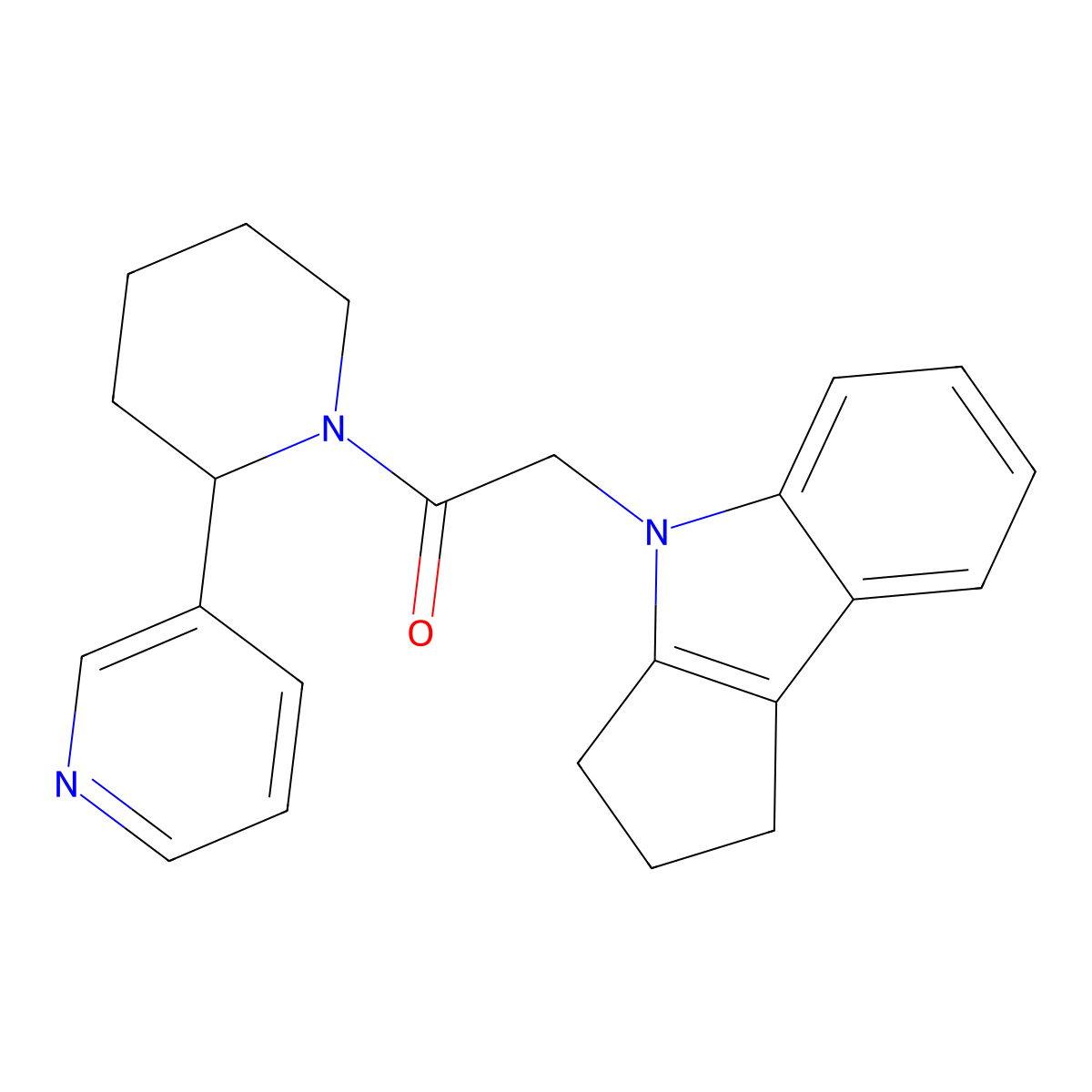 2-(2,3-dihydrocyclopenta[b]indol-4(1H)-yl)-1-(2-(pyridin-3-yl)piperidin-1-yl)ethanone molecular structure, CAS 1202979-29-0