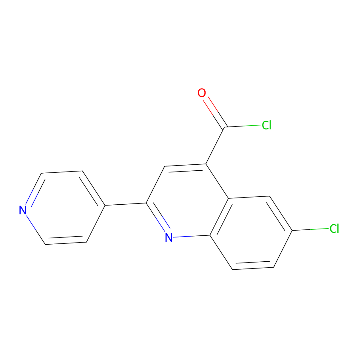 6-Chloro-2-pyridin-4-ylquinoline-4-carbonyl chloride hydrochloride molecular structure, CAS 1202981-33-6