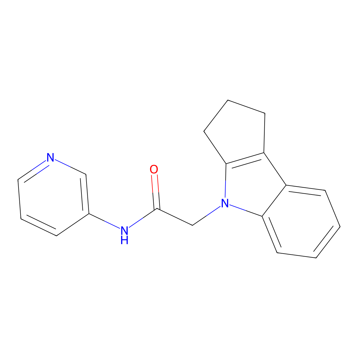 2-(2,3-dihydrocyclopenta[b]indol-4(1H)-yl)-N-(pyridin-3-yl)acetamide molecular structure, CAS 1202982-77-1
