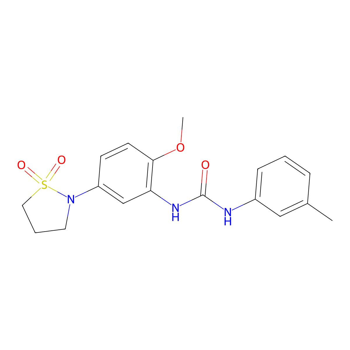 1-(5-(1,1-Dioxidoisothiazolidin-2-yl)-2-methoxyphenyl)-3-(m-tolyl)urea molecular structure, CAS 1202982-91-9