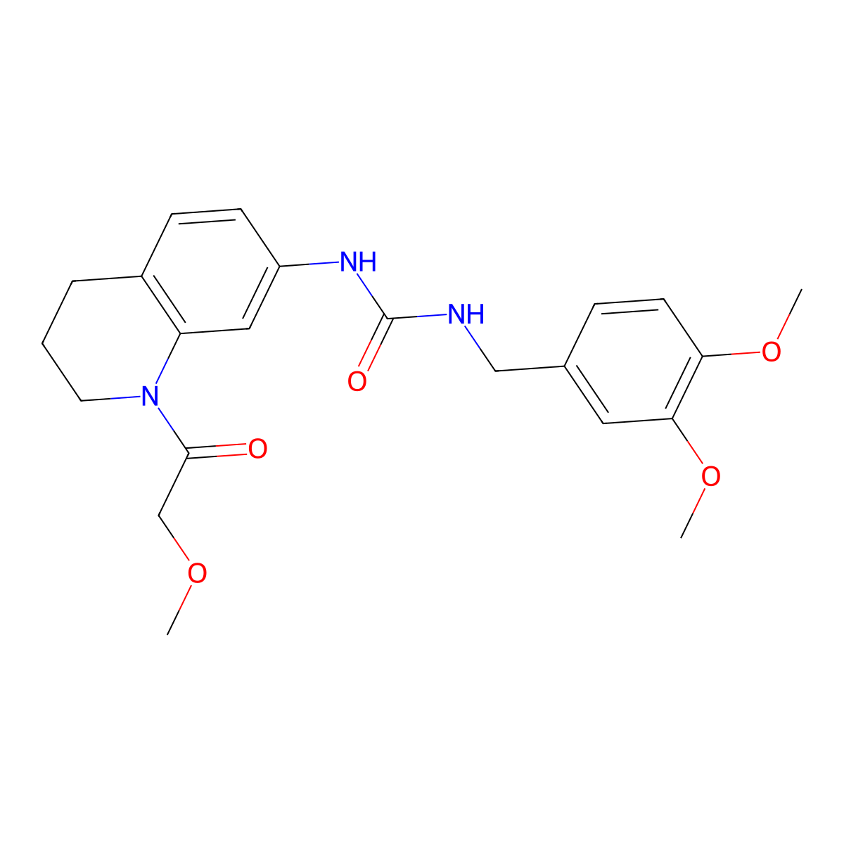 1-(3,4-Dimethoxybenzyl)-3-(1-(2-methoxyacetyl)-1,2,3,4-tetrahydroquinolin-7-yl)urea molecular structure, CAS 1202983-20-7