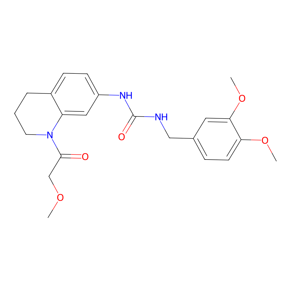 1-(3,4-Dimethoxybenzyl)-3-(1-(2-methoxyacetyl)-1,2,3,4-tetrahydroquinolin-7-yl)urea molecular structure, CAS 1202983-20-7