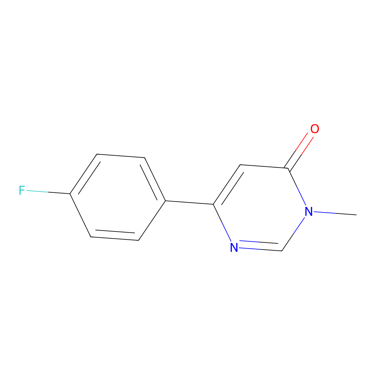 6-(4-fluorophenyl)-3-methylpyrimidin-4(3H)-one molecular structure, CAS 1202983-70-7