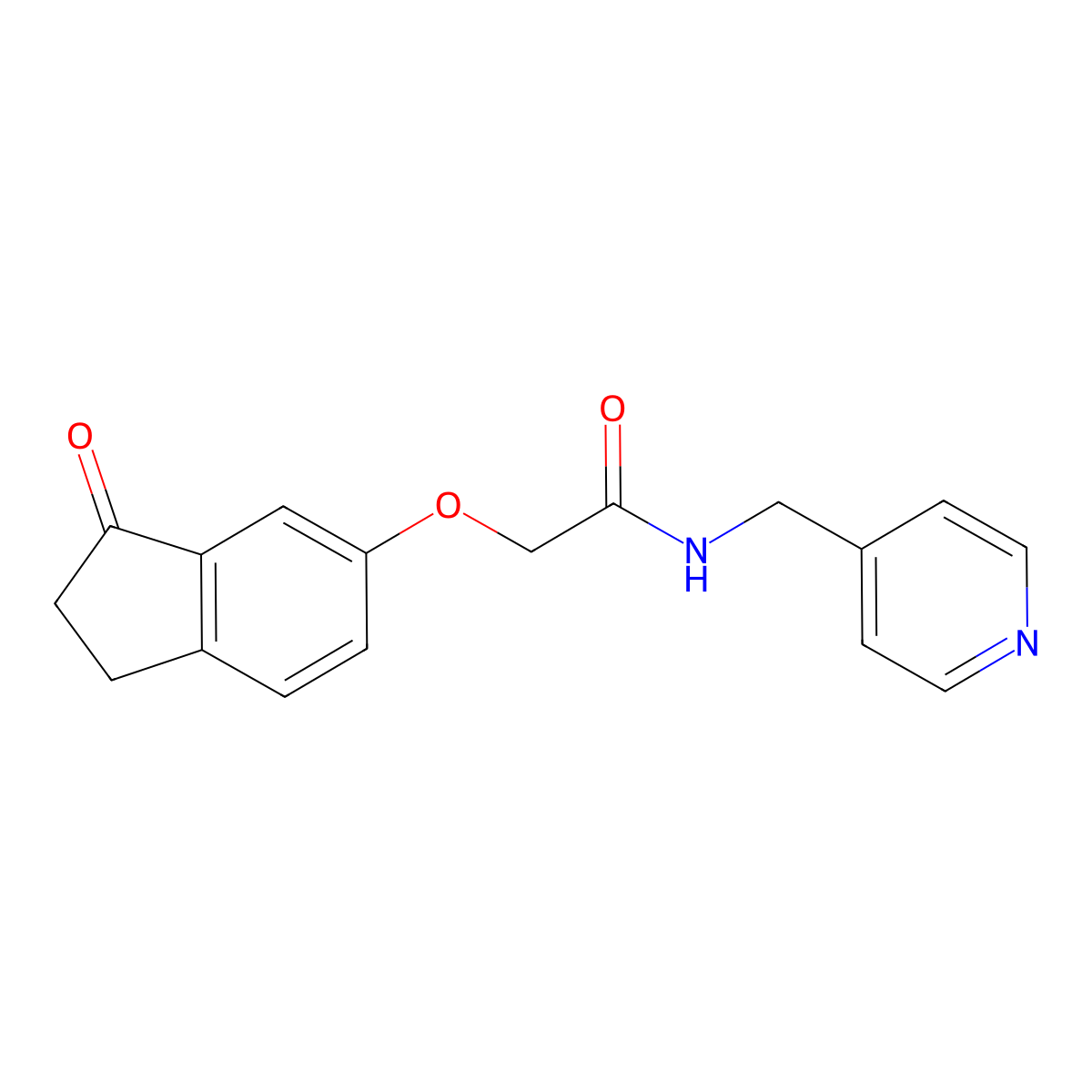 2-((3-oxo-2,3-dihydro-1H-inden-5-yl)oxy)-N-(pyridin-4-ylmethyl)acetamide molecular structure, CAS 1202987-83-4