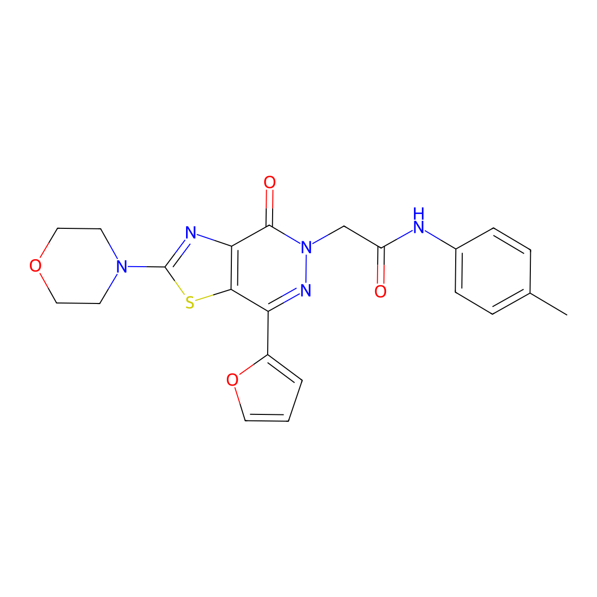 2-(7-(furan-2-yl)-2-morpholino-4-oxothiazolo[4,5-d]pyridazin-5(4H)-yl)-N-(p-tolyl)acetamide molecular structure, CAS 1202987-90-3