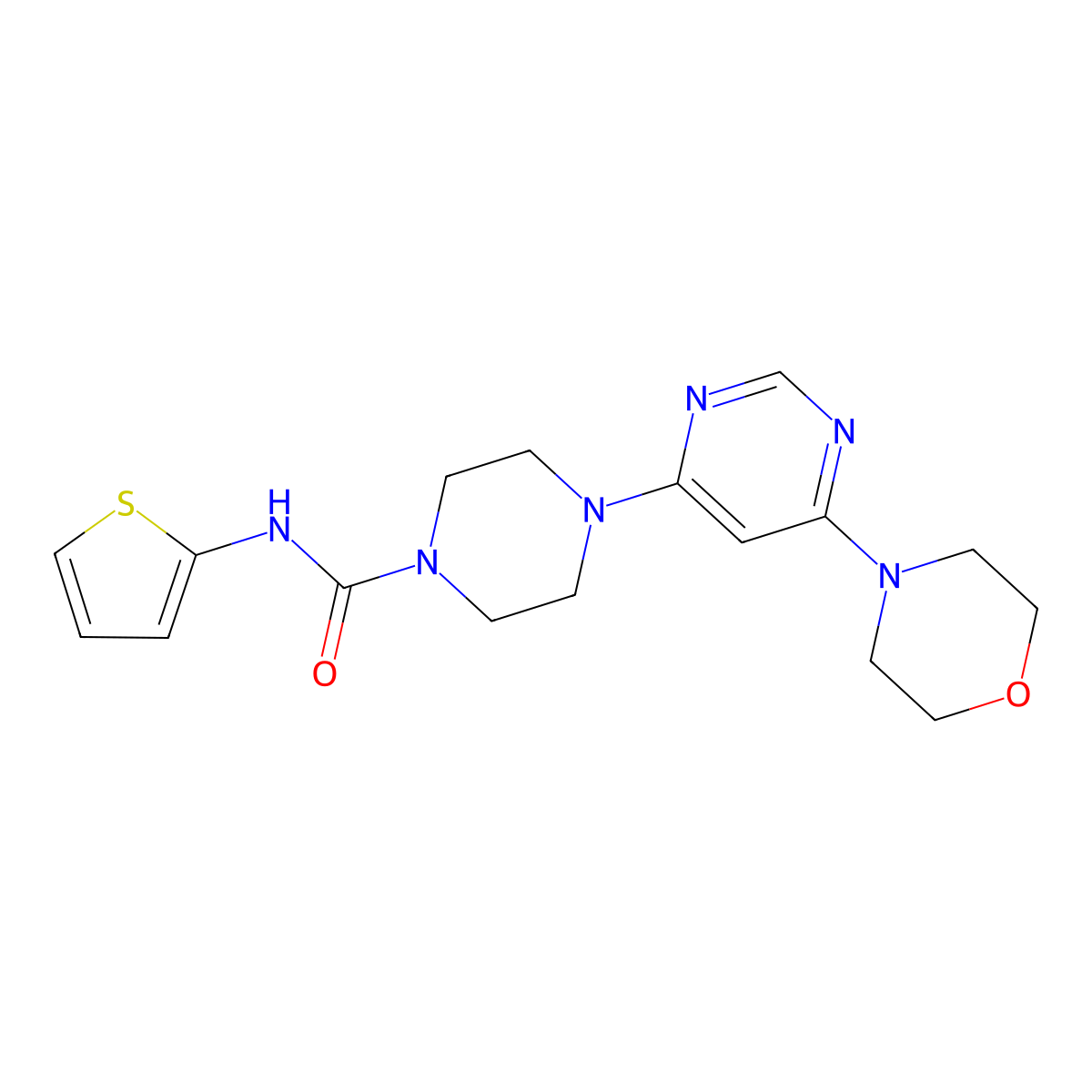 4-(6-morpholinopyrimidin-4-yl)-N-(thiophen-2-yl)piperazine-1-carboxamide molecular structure, CAS 1202989-39-6