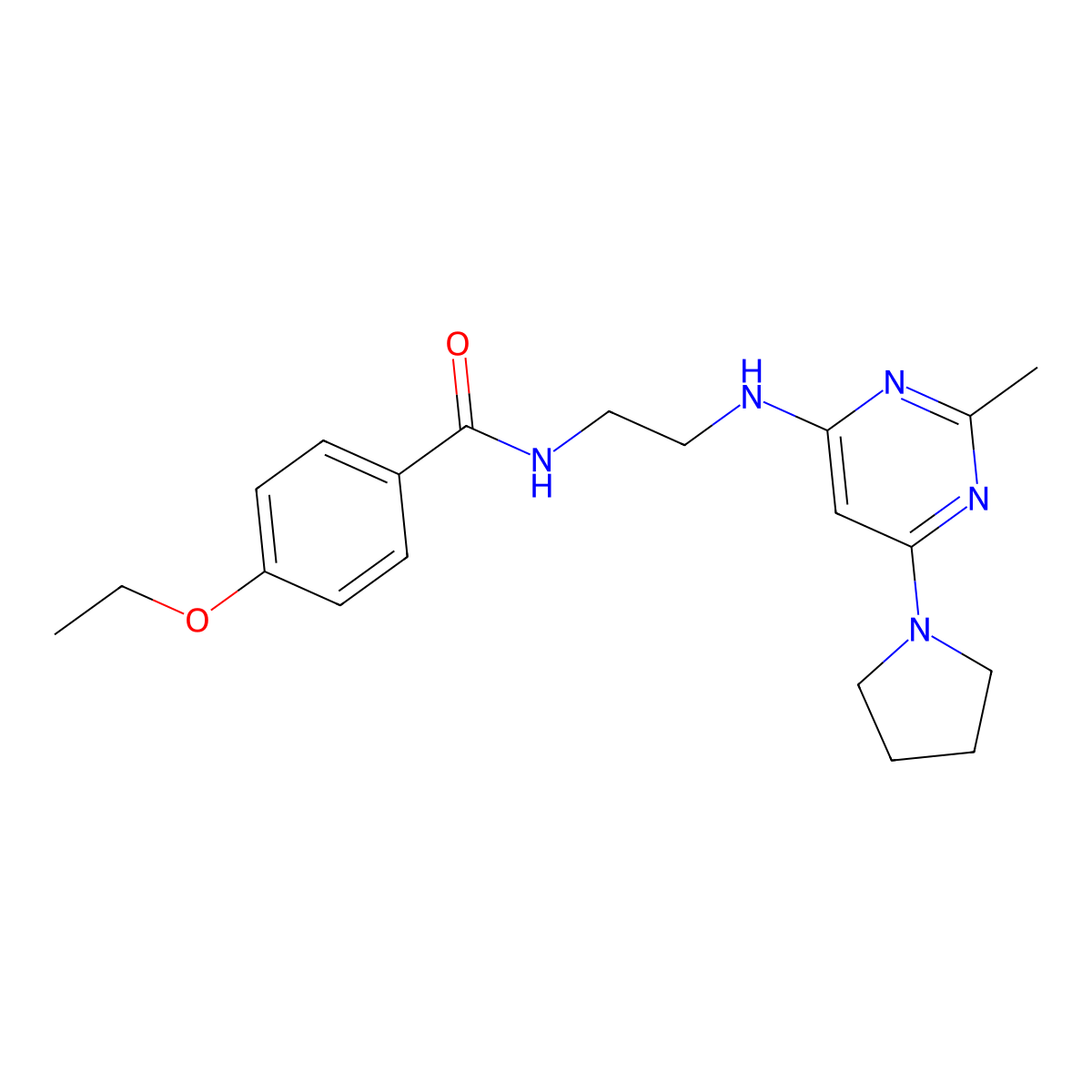 4-ethoxy-N-(2-{[2-methyl-6-(pyrrolidin-1-yl)pyrimidin-4-yl]amino}ethyl)benzamide molecular structure, CAS 1202990-04-2