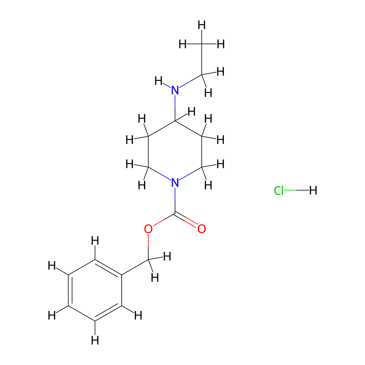 Benzyl 4-(ethylamino)piperidine-1-carboxylate hydrochloride molecular structure, CAS 1202990-43-9