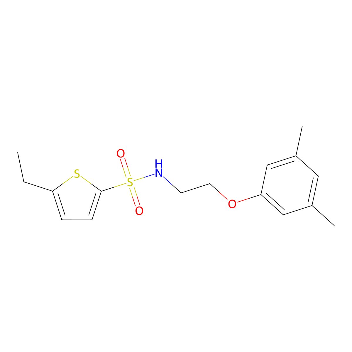 N-(2-(3,5-dimethylphenoxy)ethyl)-5-ethylthiophene-2-sulfonamide molecular structure, CAS 1202992-14-0