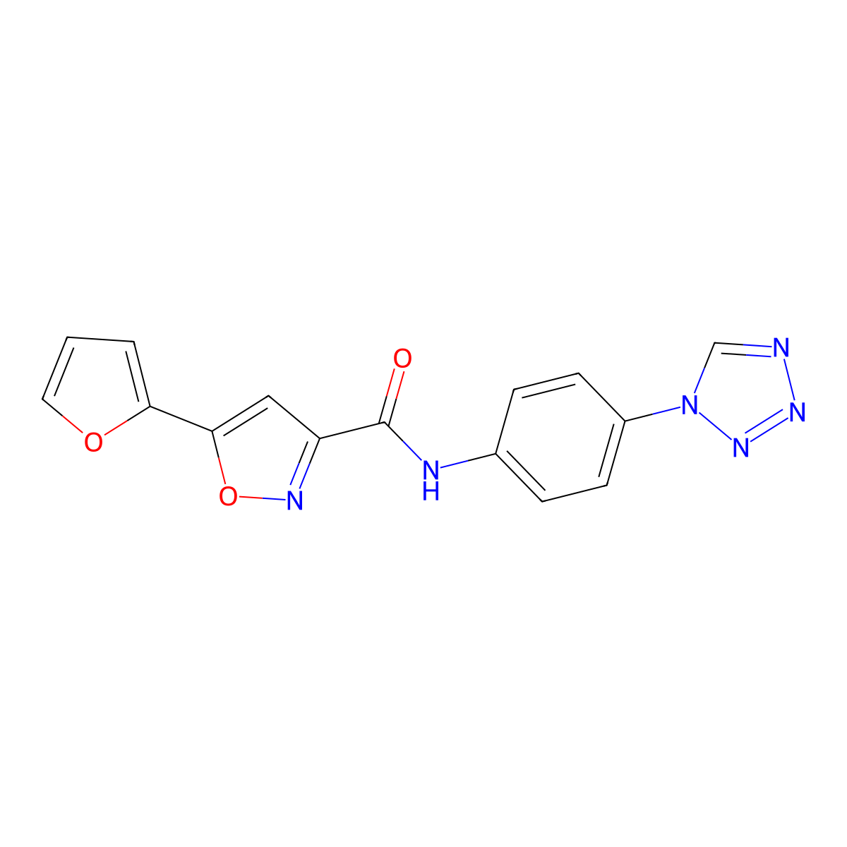 N-(4-(1H-tetrazol-1-yl)phenyl)-5-(furan-2-yl)isoxazole-3-carboxamide molecular structure, CAS 1202992-41-3