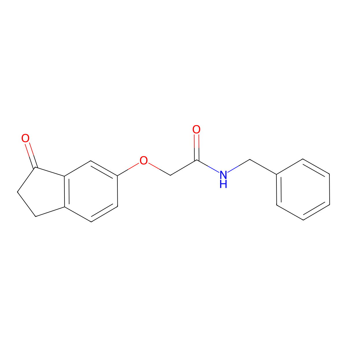 N-benzyl-2-((3-oxo-2,3-dihydro-1H-inden-5-yl)oxy)acetamide molecular structure, CAS 1202993-05-2