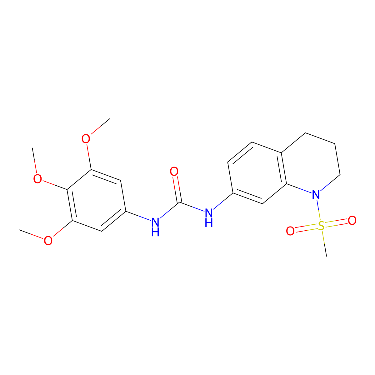 1-(1-(Methylsulfonyl)-1,2,3,4-tetrahydroquinolin-7-yl)-3-(3,4,5-trimethoxyphenyl)urea molecular structure, CAS 1202993-95-0