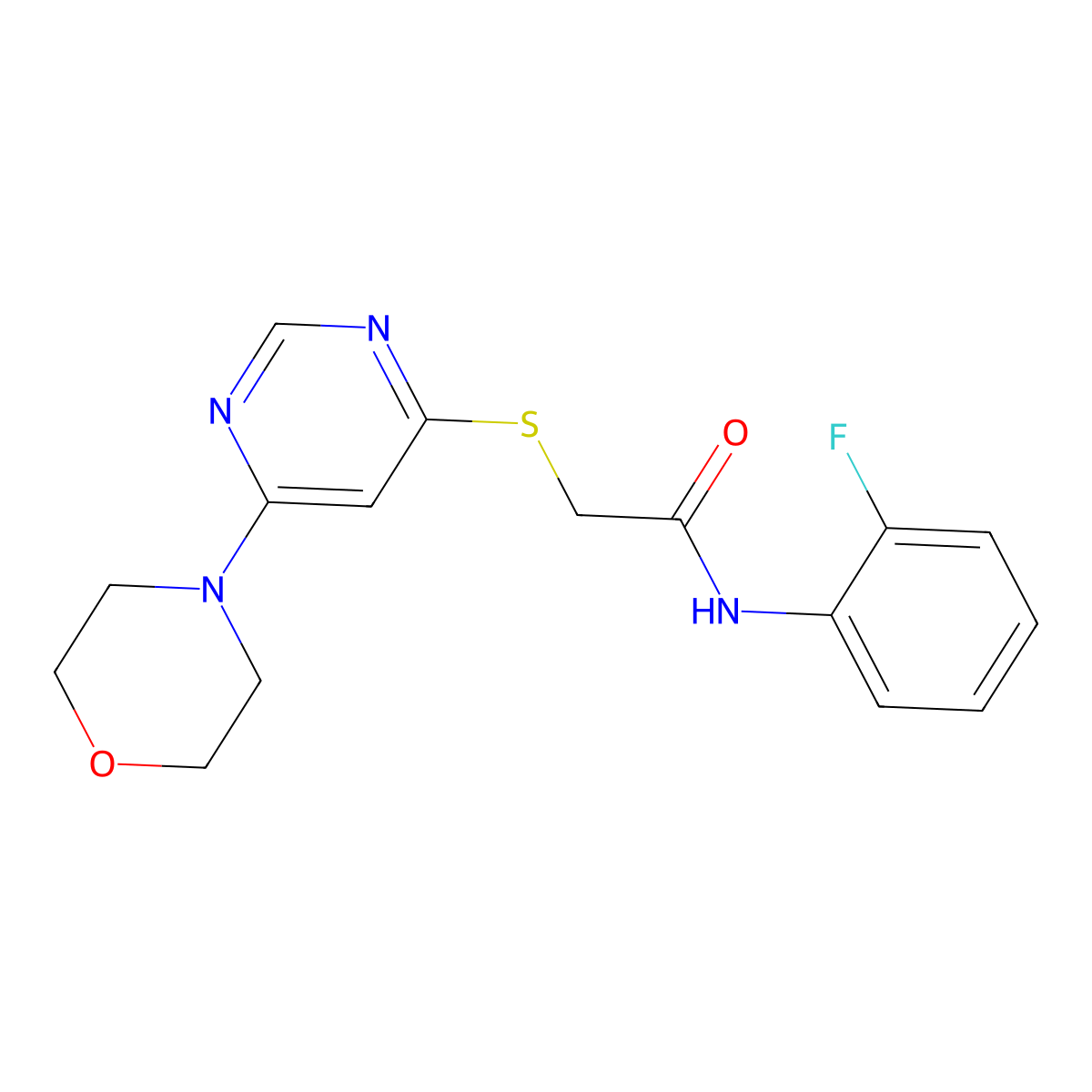 N-(2-fluorophenyl)-2-((6-morpholinopyrimidin-4-yl)thio)acetamide molecular structure, CAS 1202993-97-2