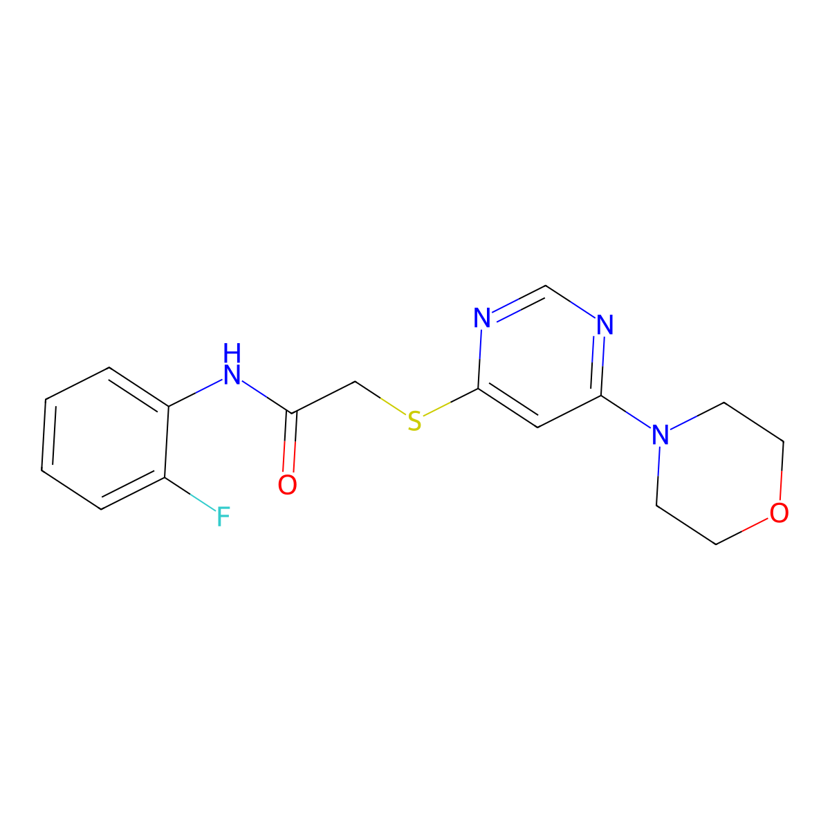 N-(2-fluorophenyl)-2-((6-morpholinopyrimidin-4-yl)thio)acetamide molecular structure, CAS 1202993-97-2