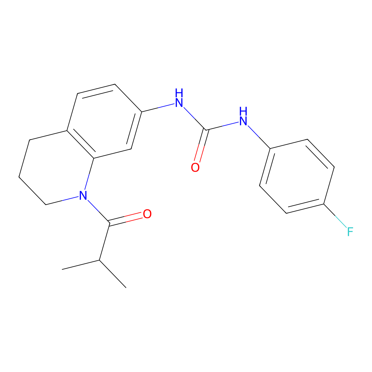 1-(4-Fluorophenyl)-3-(1-isobutyryl-1,2,3,4-tetrahydroquinolin-7-yl)urea molecular structure, CAS 1202994-12-4