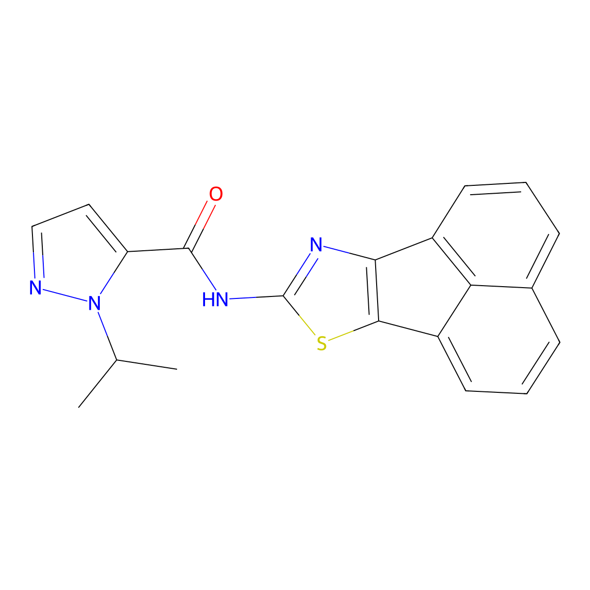 N-(acenaphtho[1,2-d]thiazol-8-yl)-1-isopropyl-1H-pyrazole-5-carboxamide molecular structure, CAS 1202994-59-9